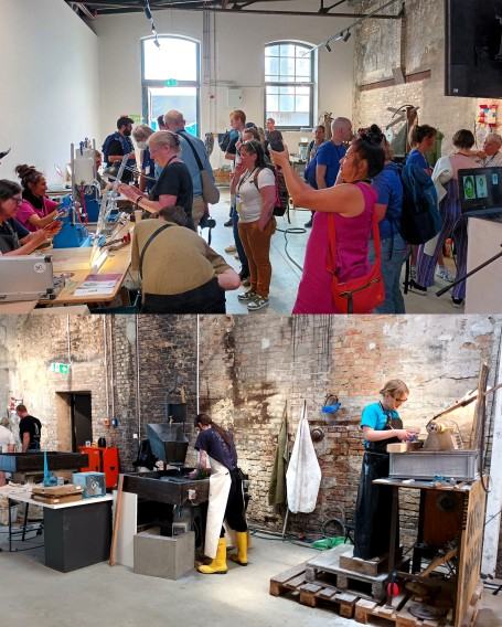 Pokazy The Lathe Riders podczas Glass Art Society 2024 w Berlinie, zdj. Paweł Palewicz