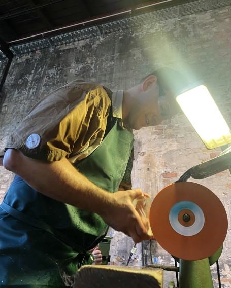 Pokazy The Lathe Riders podczas Glass Art Society 2024 w Berlinie, zdj. Paweł Palewicz