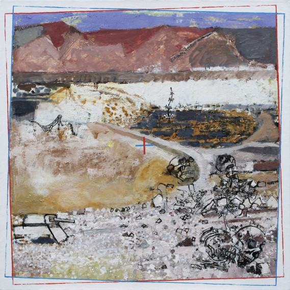 PS II – 2 z cyklu Pustynia Syryjska II, 100x100 cm, olej na płótnie, 2019