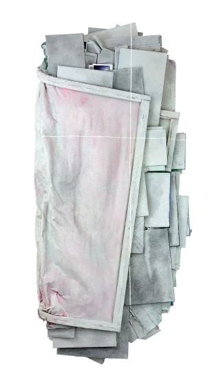 Bartosz Kokosińki, from the Painting devouring reality series, 2018_2019, own technique, 190 × 87 × 21 cm