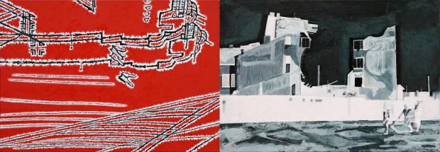 Atak Niemiec na Polskę. IX 1939, 52x150 cm (obrazy 1A+1B), olej na płótnie, 2019