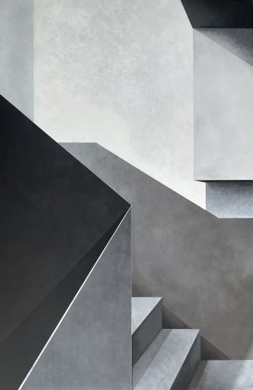 Sonia Ruciak, z cyklu Pożegnanie widoku, akryl na płótnie, 150x100 cm, 2023