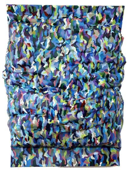 Bartosz Kokosiński, Smużenie, 2017, akryl na płótnie, 134 × 107,7 × 40 cm