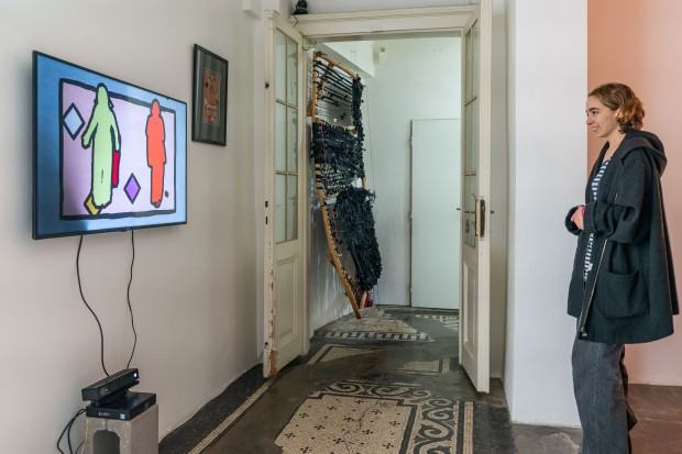 Sebastian Sobótka, praca „Żywy obraz” w ramach V4 Abstracion interactive, Karpuchina Gallery, Praga, zdj. galeria