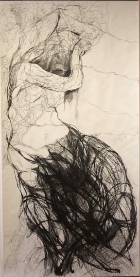 Bogna Kozera-Radomska, ***, karton, grafit, 200x100 cm, 2017