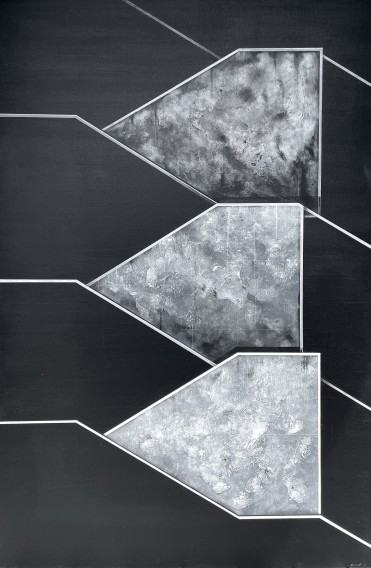 Sonia Ruciak, z cyklu Pożegnanie widoku, akryl na płótnie, 150x100 cm, 2023