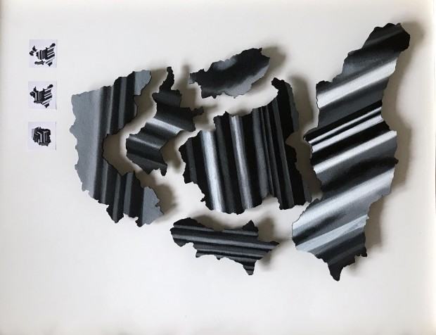 Anna Szewczyk, Zrób to sam z cyklu Puzzle, instalacja malarska, 90x60 cm, 2018 z