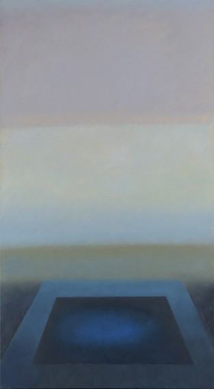 Stanisław R. Kortyka, Źródło błękitu, olej, płótno, 145x80 cm, 2020, zdj. Czesław Chwiszczuk