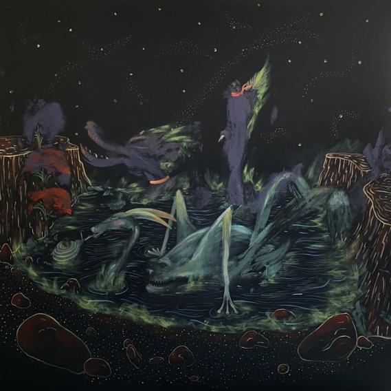 III Nagroda - Emilia Jechna Sztorm, 140x140cm, 2021, akryl na płótnie