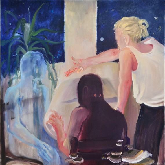 Wyróżnienie honorowe - Kinga Flasza  “Boże Narodzenie”, olej na płótnie 90 x 90 cm, 2021