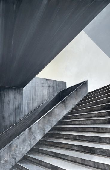 Sonia Ruciak, z cyklu Pożegnanie widoku, akryl na płótnie, 150x100 cm, 2023