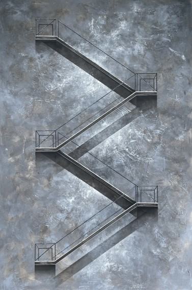 Sonia Ruciak, z cyklu Pożegnanie widoku, akryl na płótnie, 150x100 cm, 2023