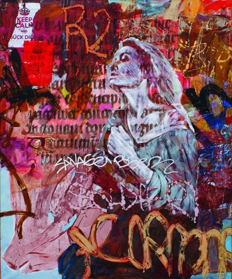 Historia miasta, 180x150 cm, akryl na płótnie, 2016