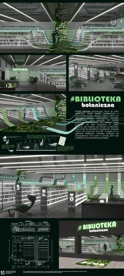 Projekt biblioteki botanicznej, autor A. Matysiak