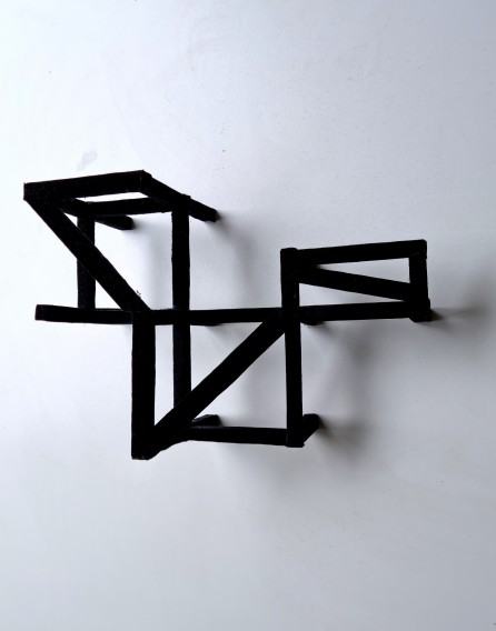 Marek Kulig, Constellatio – Constructione,  assemblage, czarny aksamit, obraz poglądowy