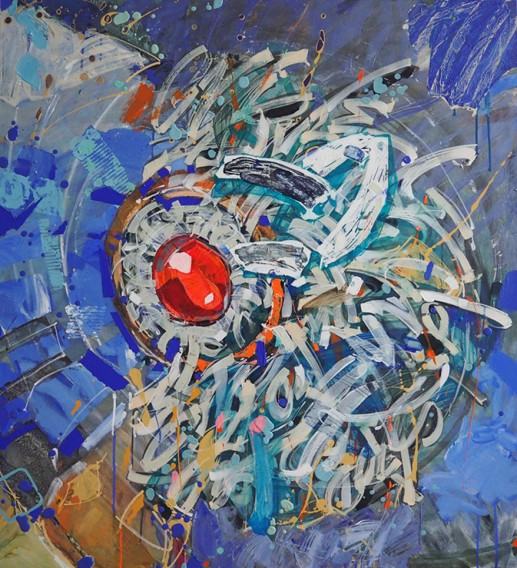 Marcelina Groń, Czas, akryl na płótnie, 100x110 cm, 2022