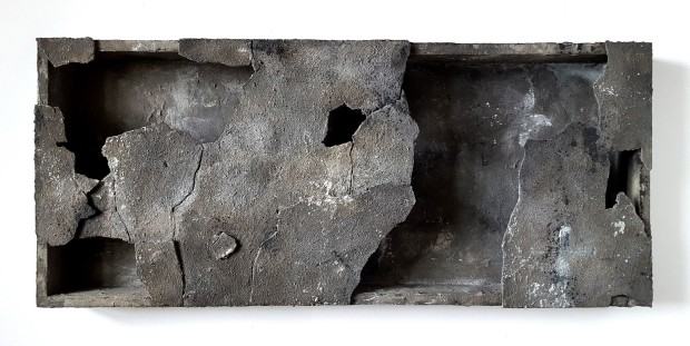 Marek Kulig, Sarcophagum – Completorium, 48x108 cm, assemblage, 2018