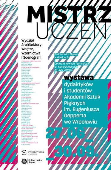Widok wystawy. Wystawa „Mistrz-Uczeń” pedagogów i studentów Wydziału Architektury Wnętrz, Wzornictwa i Scenografii ASP we Wrocławiu na Politechnice Śląskiej w Gliwicach