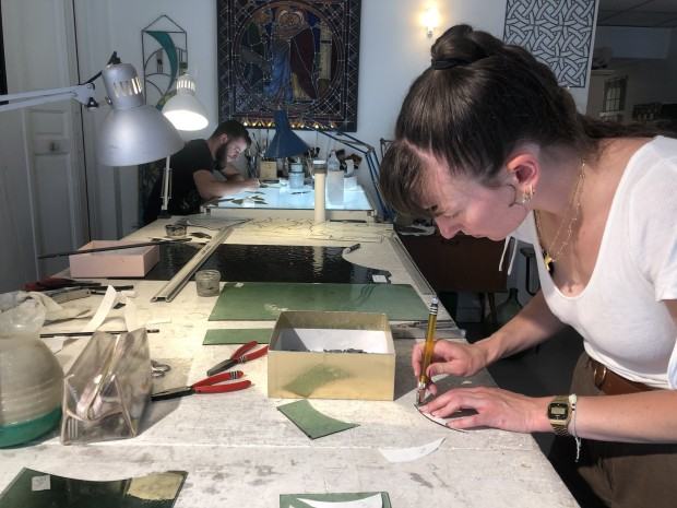 Paryż, wizyta w Pracowni L'ame du Vitrail, Marie Pierre Paryż, wizyta w Pracowni L'ame du Vitrail, Marie Pierre