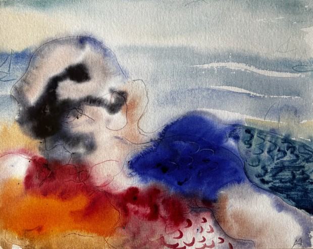 Marcin Czeski, „Rozmowa nad morzem” 40x60 cm, 2021 r.