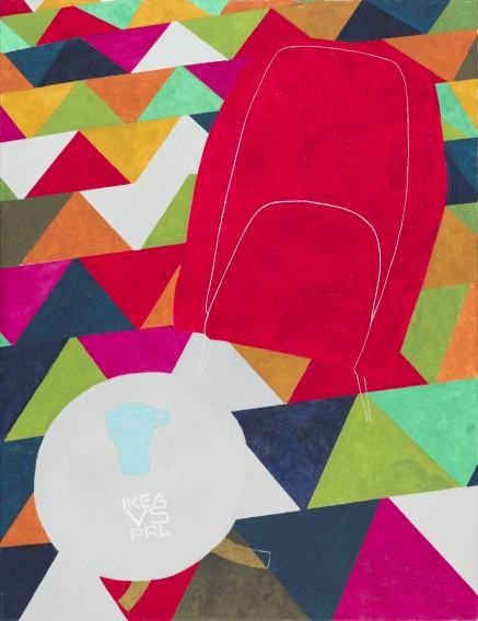 Marta Szymczakowska, Czerwony fotel, 100x130 cm, akryl na płótnie, 2019