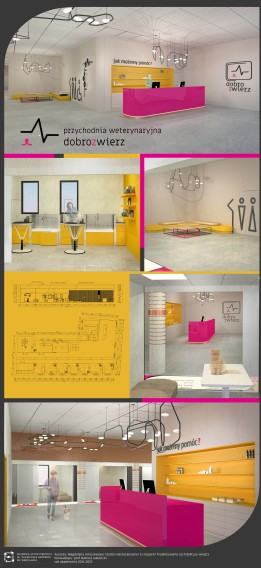 Projekt przychodni weterynaryjnej, autor M. Goliczewska