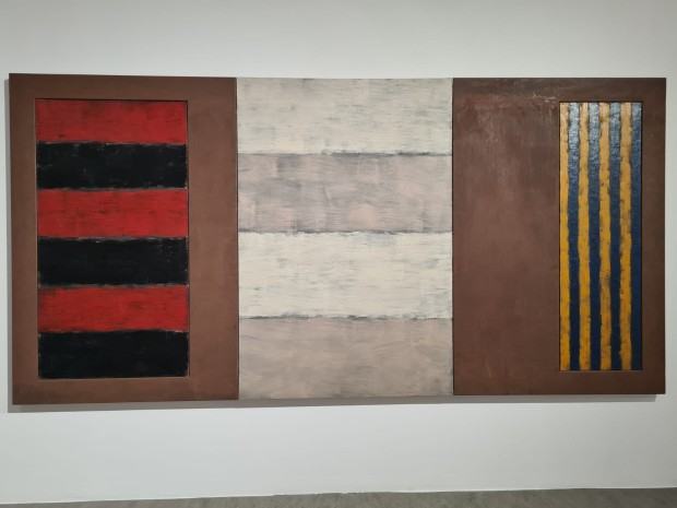 Fragment wystawy Sean Scully. Painting and sculpture / Malarstwo i rzeźba