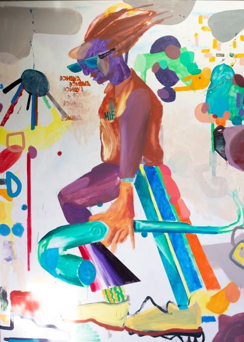 Giant steps, olej na płótnie, 210x150cm, 2022