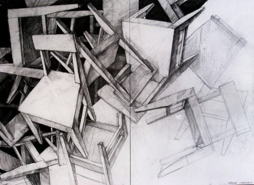 Karolina Cykowska I rok AW, zadanie specjalne: kompozycja z krzeseł