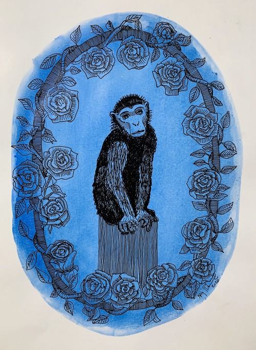 Pożegnanie 20x30,rysunek, akwarela na papierze, 2020