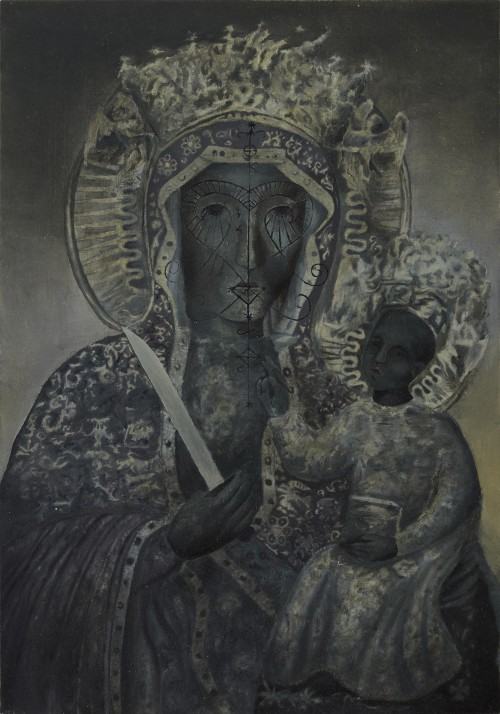 Paweł Baśnik, Erzulie, 2018, olej na desce, 50 x 35 cm