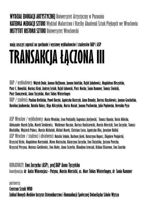 TRANSAKCJA ŁĄCZONA III TRANSAKCJA ŁĄCZONA III