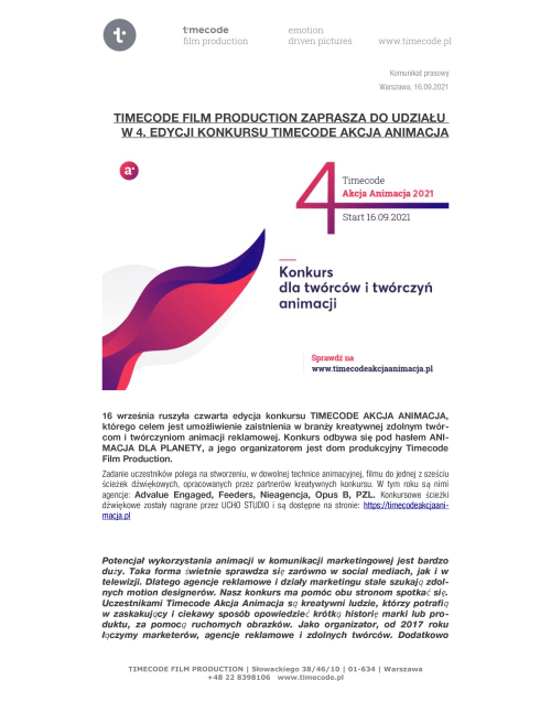 Timecode Akcja Animacja