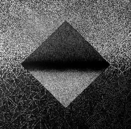 Witold Liszkowski  Struktury osobiste, akryl na płótnie, 180x180 cm, 2008