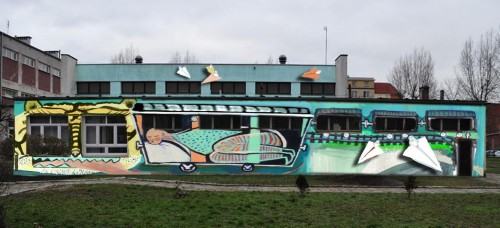 studenci malują murale studenci malują murale