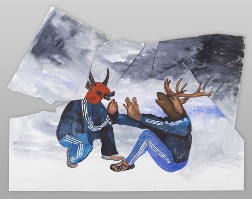 Sponsored by 2, około 70x100, akwarela na papierze, 2015