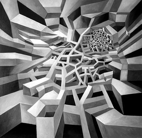 Witold Liszkowski  Struktury osobiste, akryl na płótnie, 180x180 cm, 2008