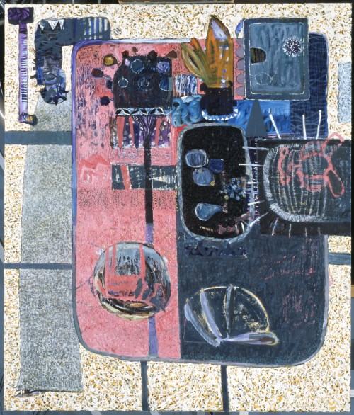 Dziecinstwo przeminelo,stół rodzinny sie spalił.200x170cm.ole.pł.2010.