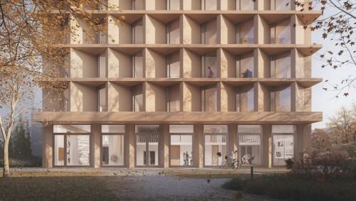 Nowy budynek ASP we Wrocławiu, proj. Projekt Praga, I nagroda; il. Piotr Banak