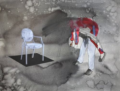 Duch, 70x50, akwarela na papierze, 2020