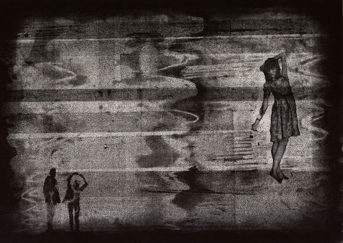 Magdalena Weber, Dancing in the rain, akwaforta, akwatinta