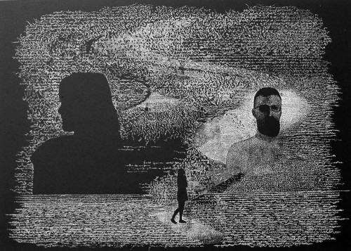 Magdalena Weber, In the middle, linoryt