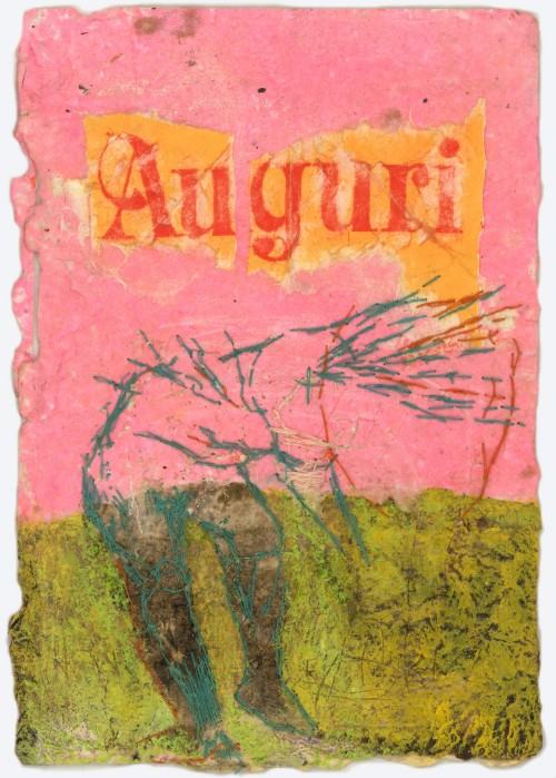 take-a-bow-2023-oil-sumi-ink-collage-stiching-on-handmade-paper-20-x-14-cm