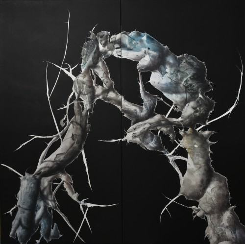 Łukasz Huculak, Pantheism AB, 200x200 cm, acrilic on canvas