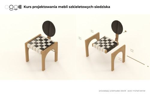 Michał Werner, projekt krzesła – schemat składania Michał Werner, projekt krzesła – schemat składania