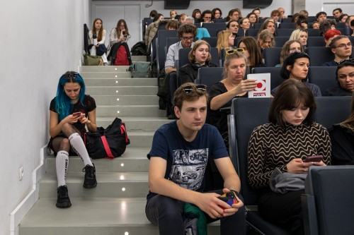 Wykład Zbigniewa Rybczyńskiego, zdj. Michał Pietrzak