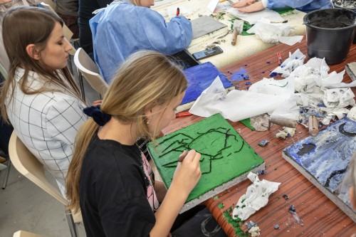 Warsztaty: Sgraffito z użyciem współczesnych zapraw mineralnych, zdj. Michał Pietrzak