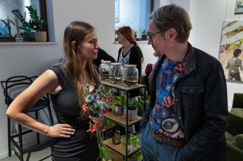 Otwarcie wystawy Soni Ruciak i Marceliny Groń pt. Miejsca związane w Galerii Sztuka na miejscu, zdj. Michał Pietrzak.