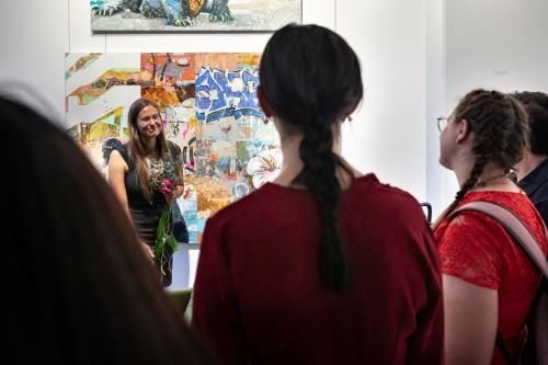 Otwarcie wystawy Soni Ruciak i Marceliny Groń pt. Miejsca związane w Galerii Sztuka na miejscu, zdj. Michał Pietrzak.