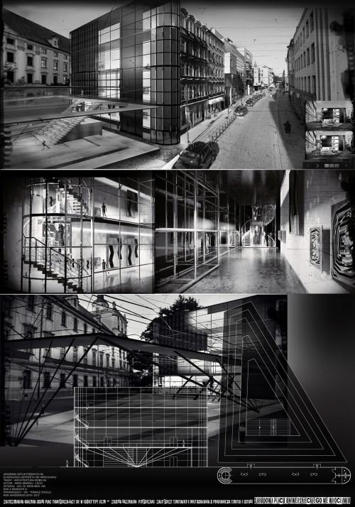 Anna Semrau-Lech, Plac Uniwersytecki, wnętrza urbanistyczne